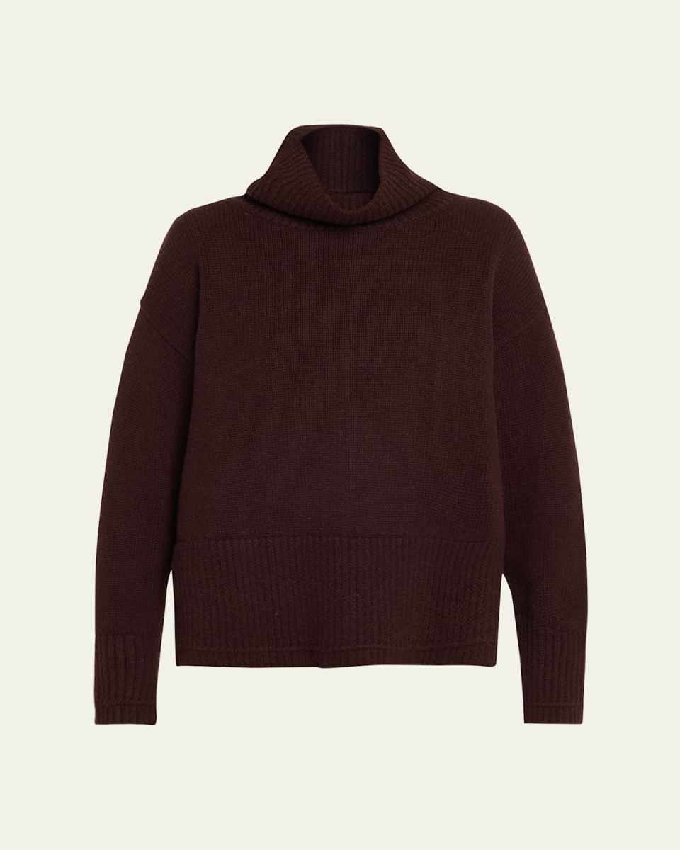 Swing Mock Neck Ribbed Cashmere Sweat